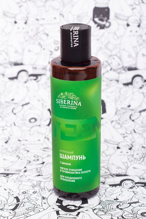 Шампунь с цинком Мягкое очищение и профилактика перхоти для ежедневного применения SIBERINA