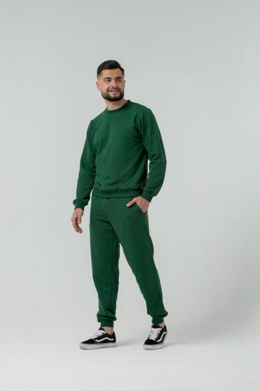 296 Костюм мужской со свитшотом, темно-зеленый - Knitka wear фото 2