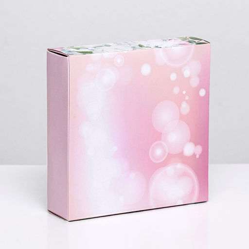 Коробка для 9 конфет, «Цветы» 13.8×13.8×3.8 см
