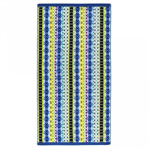 Missoni-3005 Полотенце махровое 100х150см, плотность 375гр/м2, 100% хлопок, велюр, синий, Bolangde (Китай)