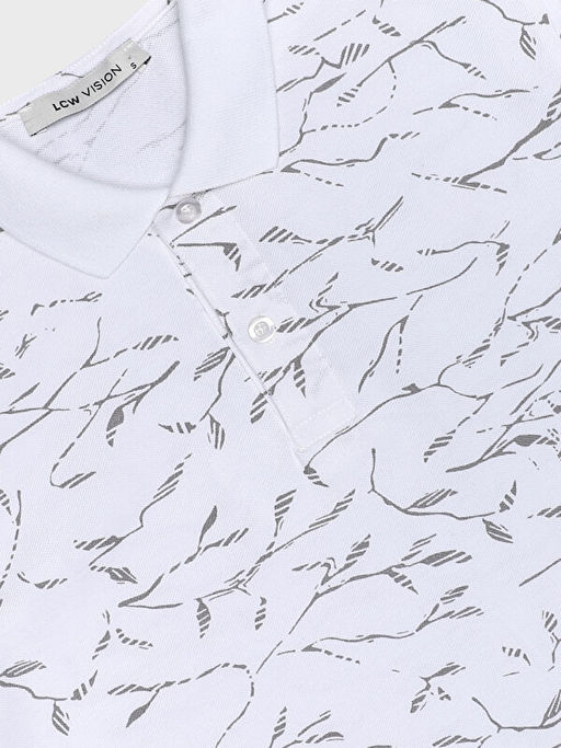 Polo Yaka K?sa Kollu Desenli Pike Erkek Ti??rt