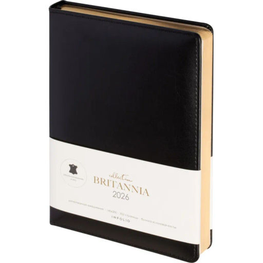 Ежедневник датированный 2026 IF 14х20см 176л, тверд Britannia I1710/black