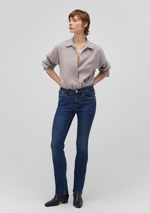 Mona Gold Klasik Vintage Koyu Mavi Jean Pantolon