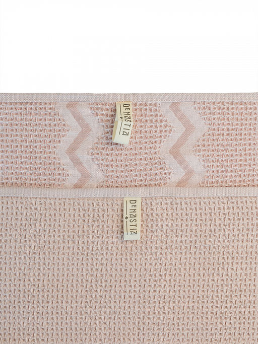 Набор кухонных полотенец 2шт 35x70 розовый вафельное полотно - Denastia фото 4