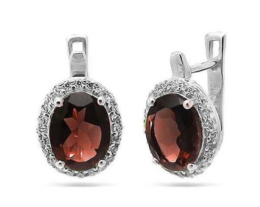 Серьги из серебра гранат, Джайв