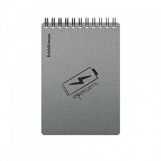Цена за 5 шт. Блокнот с пластиковой обложкой на спирали ErichKrause Life Style, серебристый, A6, 80 листов, клетка  фото 2