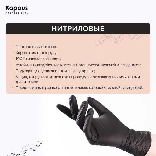Перчатки L нитриловые фиолетовые Nitrile Hands Clean, 100шт. KAPOUS - Kapous professional фото 3