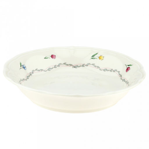 Ласковый май Тарелка глубокая фарфоровая д20см, h4,2см, 600мл, с деколью, рельефный декор, волнистый край, кремовый (Китай) - Домашняя мода фото 2