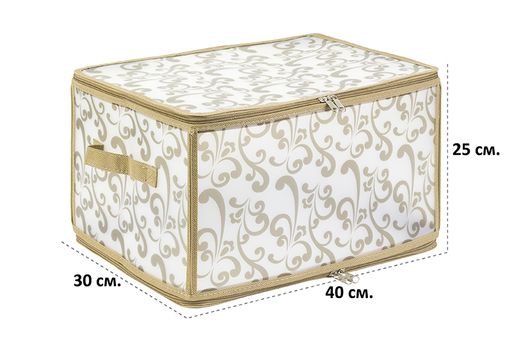 Кофр складной для хранения 40*30*25 см Узор на серебре на молнии, пластик. - Elan gallery фото 2