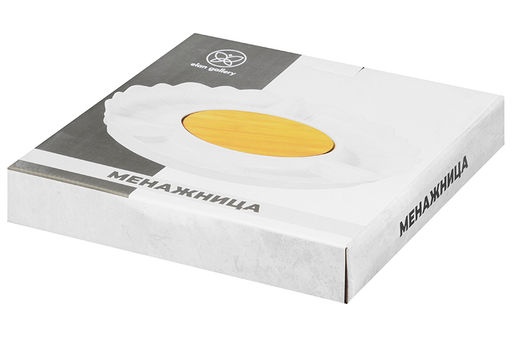 Менажница 28*28*3,5 см Цветок цельная 4 секции + деревянная вставка - Elan gallery фото 20