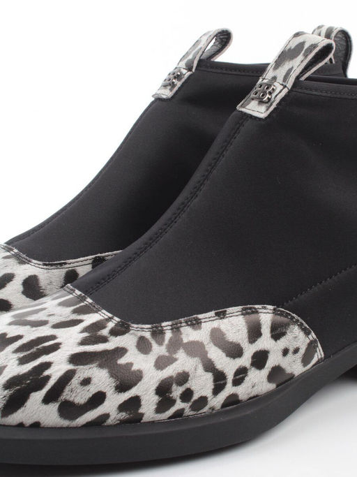 01-B44B-81H WHITE/LEOPARD Ботинки демисезонные женские (натуральная кожа, текстиль, байка) - Фабричный китай фото 2