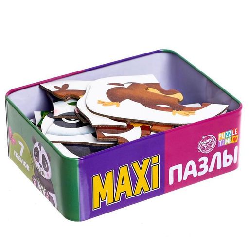 Макси-пазлы в металлической коробке Такие разные зверята, 29 деталей - Puzzle time фото 5