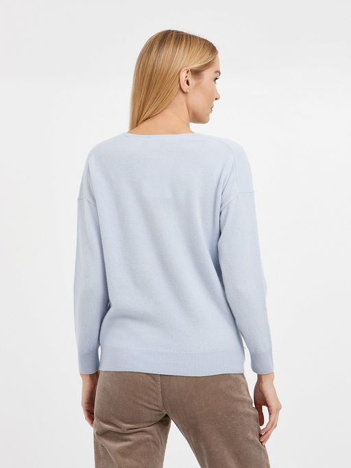 пуловер женский голубой из шерсти - Glenfield фото 7