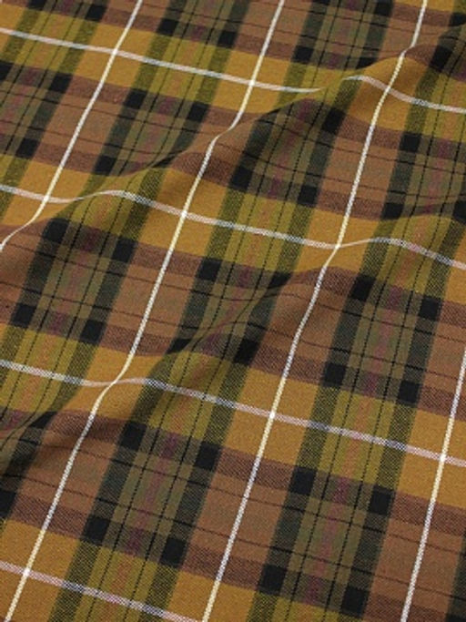 Фуле Клетка цв.шоколад/золотистый хаки, ш.1.45м, хлопок-100%, 130гр/м.кв