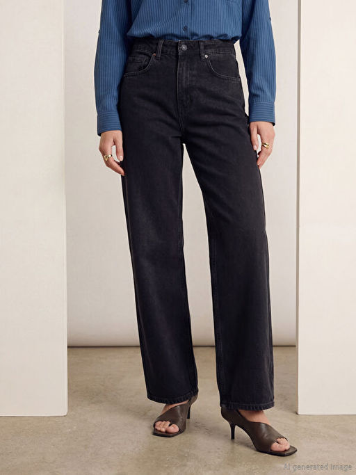 Wideleg Kad?n Jean Pantolon