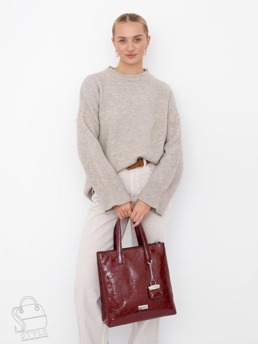 Сумка женская кожаная 91147SP wine red Velina Fabbaino-Safenta в Новосибирске