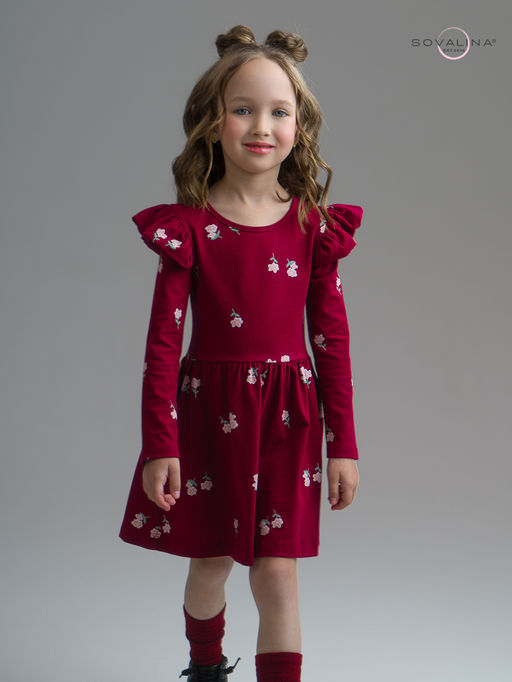 Платье Фея лютики бордо - Sovalina фото 27