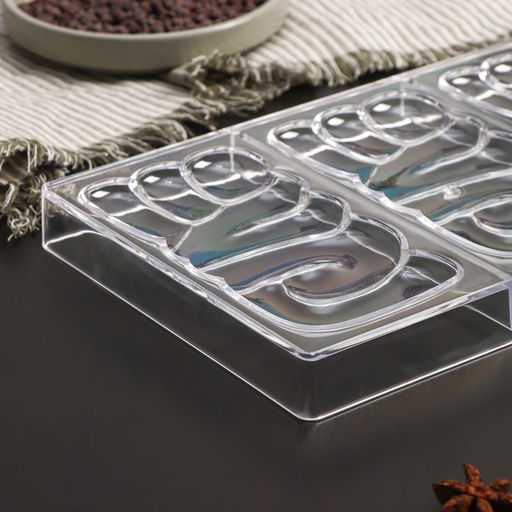 Форма для шоколада KONFINETTA LOVE, пластик, 27.5?17.5?2.5 см, 3 ячейки 15?8 см, прозрачная