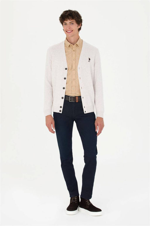 U. S. Polo Assn Мужской базовый трикотажный кардиган Stone Melange - U.s. polo assn фото 11