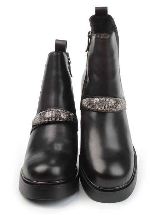 04-M904 987-31M-1 BLACK Ботинки зимние женские (натуральная кожа, натуральный мех)