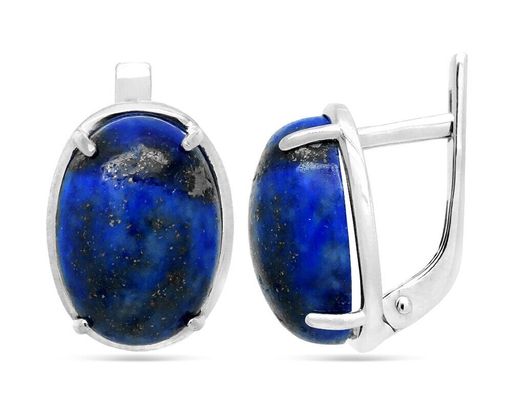 Серьги из серебра лазурит, СП13