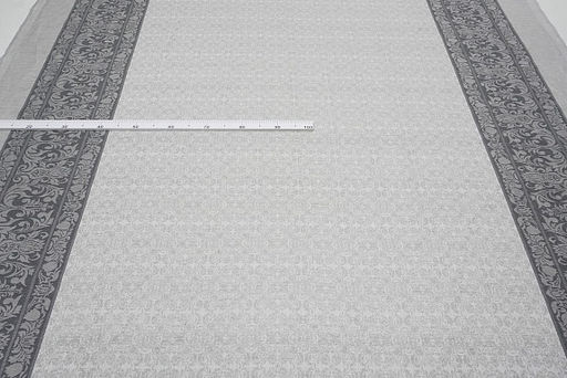 Крой скатерти жаккард Цветочная арабеска цв.серый, 1.90м*2.55м, лен-51%, хлопок-49% - Купава фото 2