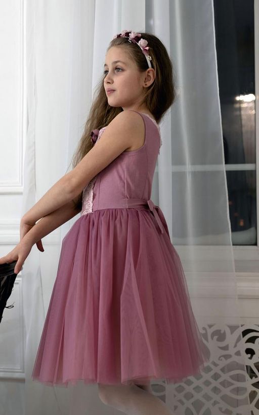 платье для девочки МТ22-2Сильва лен пудра - Etoelf фото 4