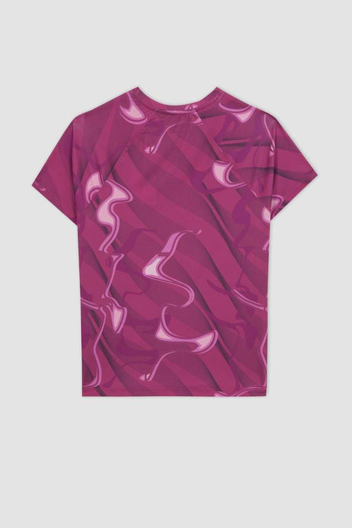 DeFactoFit Футболка с короткими рукавами и спортивным принтом с воротником узкого кроя  фото 9