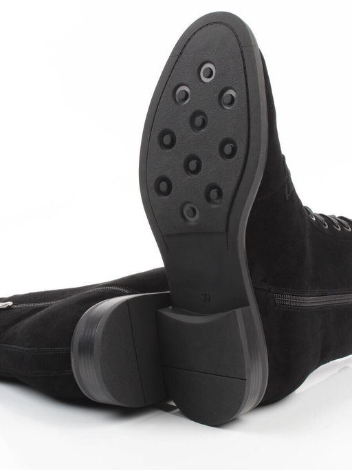 04-M3-1493 BLACK Ботинки зимние женские (натуральная замша, натуральный мех)