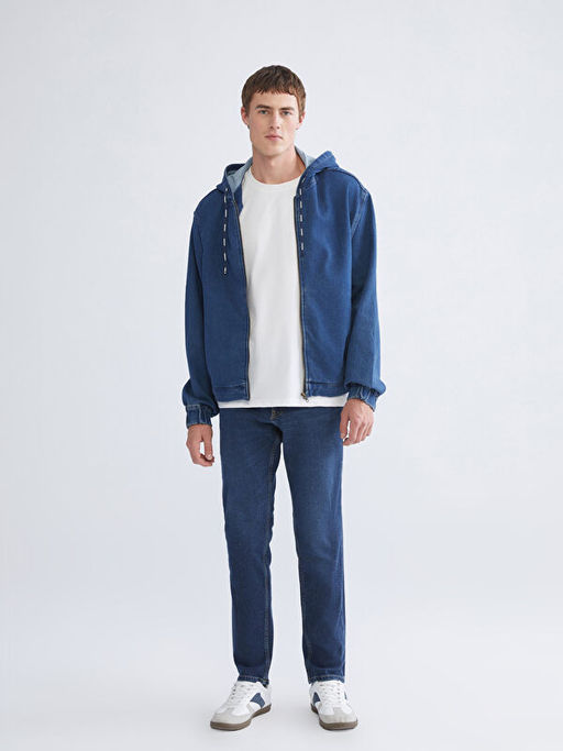 Rahat Kal?p Kap??onlu Erkek Jean Ceket