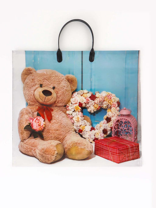 Цена за 10 шт. Пакет Ассорти цветы, полиэтиленовый с пластиковой ручкой, МИКС 100 мкм 38?35 см