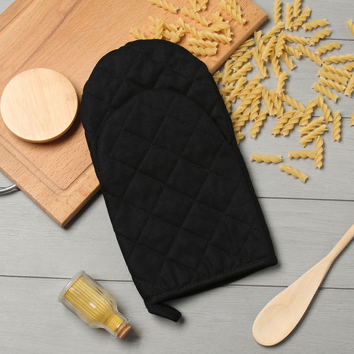 Варежка-прихватка Этель Kitchen цв.черный, 15х28см,саржа, 100% х/л  фото 2