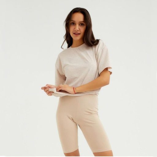 Футболка женская MINAKU OVERSIZE FIT, бежевый меланж, размер 42