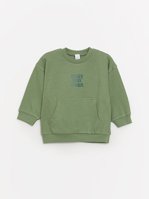 Bisiklet Yaka Uzun Kollu Bask?l? Erkek Bebek Sweatshirt ve E?ofman Alt 2li Tak?m - Waikiki фото 2
