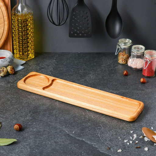 Блюдо-доска сервировочное деревянное, 40×10 см, для сервировки и подачи, массив ясеня