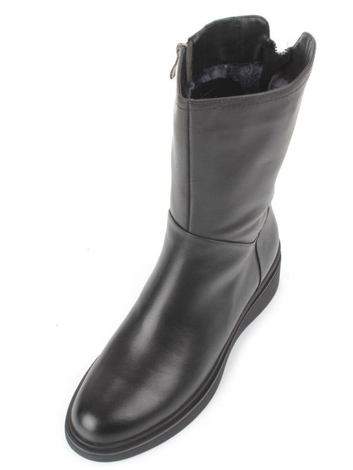 Z4212M BLACK Полусапоги зимние женские (натуральная кожа, натуральный мех) - Фабричный китай фото 5