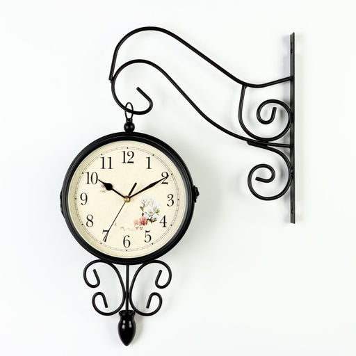 Часы настенные интерьерные «Весенние», двусторонние, на подвесе, плавный ход, 30×48 см, циферблат d=17 см, от батареек 2хАА