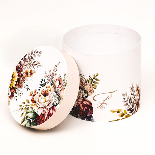 Набор шляпных коробок 5 в 1 Пёстрые цветы, 22?19.5, 14?13 см