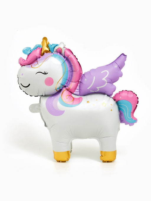 Цена за 5 шт. Воздушный шар фольгированный 22" «Единорог», фигура под возду
