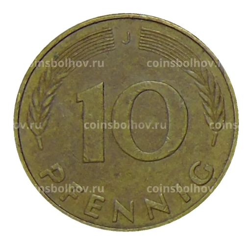 Монета 10 пфеннигов 1979 года J Германия