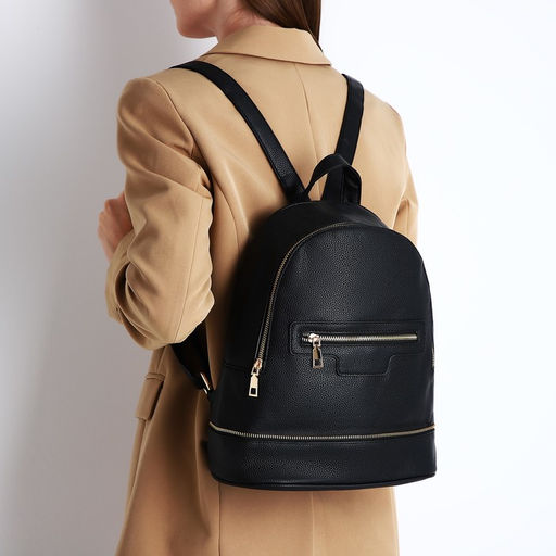 Рюкзак женский из искусственной кожи на молнии, 1 карман, цвет чёрный - Simaland фото 5