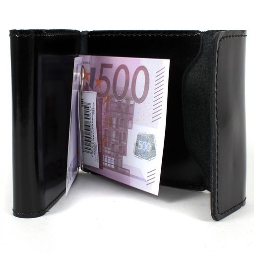 Зажим для купюр Premier-Z-28 натуральная кожа черный глянцевый (89) 198890 фото 3