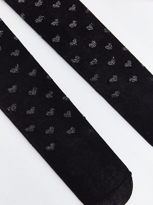 Bask?l? K?z Bebek K?lotlu ?orap 2li