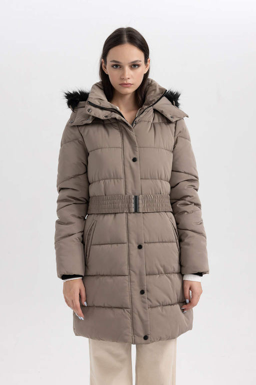 Водонепроницаемая парка из искусственного меха с капюшоном - Defacto фото 4