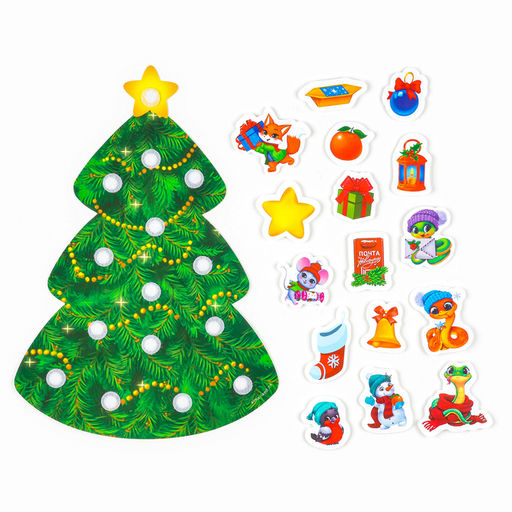 Игра на липучках на новый год «Веселые зверята»