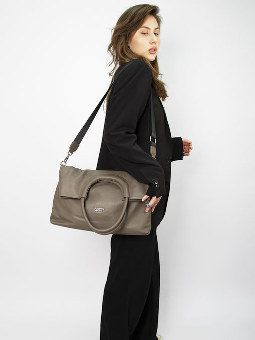 LACCOMA сумка Y1475-темно-бежевый натуральная кожа полиэстр  фото 9