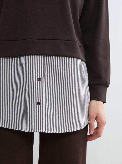 G?mlek Detayl? Kad?n Sweatshirt Tunik