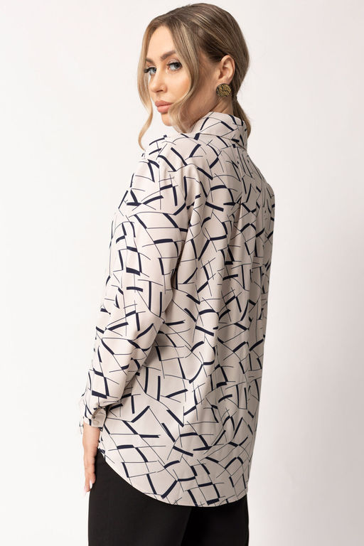 Блуза Golden Valley 2343 бежево-синий фото 2