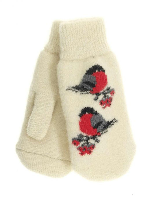 Варежки женские "Два снегиря" КРУГ 3429-1