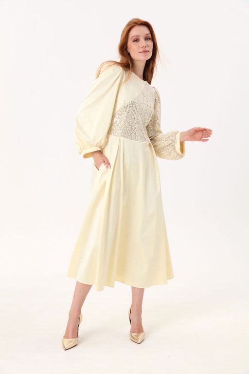 Платье NIKVA н416-4 сливочный - Liona style фото 3